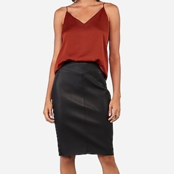 Express Faux Leather Black Pencil Skirt - Picture 1 of 7